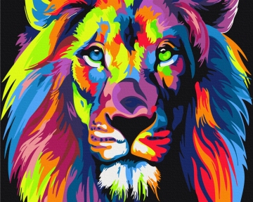 Картини за номерами Райдужний лев 40x50 Brushme BSB0031