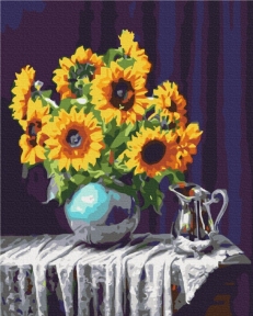 Картины по номерам Подсолнухи в вазе 48x60 Brushme BS5846L