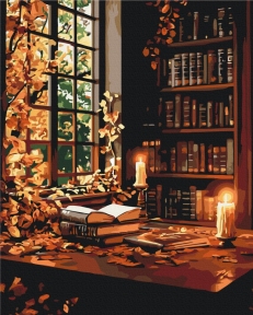 Картины по номерам Осенняя библиотека 40x50 Brushme BS54401