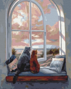 Картини за номерами Пейзаж для котиків 40x50 Brushme BS52220