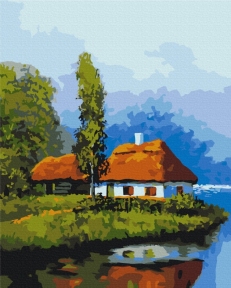 Картины по номерам Домик у озера 48x60 Brushme BS53152L