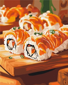 Картины по номерам Аппетитные роллы 40x50 Brushme BS54449