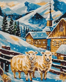 Картины по номерам Заснеженные овечки © Карина Зимина 40x50 Brushme BS54204