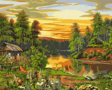 Картины по номерам Атмосферний схід сонця 40x50 Brushme BS52215