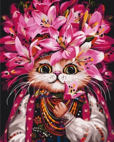 Картины по номерам Кошка в лилиях ©Марианна Пащук 40x50 Brushme BS54143