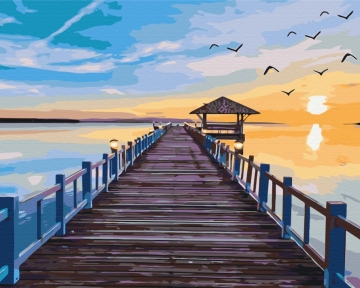 Картины по номерам Мостик в закат 48x60 Brushme BS631L