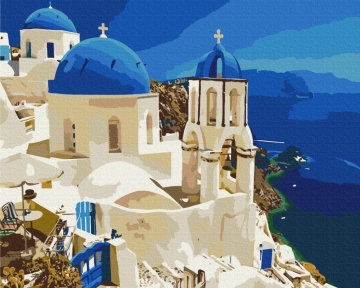 Картины по номерам Вид на Санторини 48x60 Brushme BS6957L
