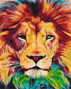 Картини за номерами Райдужний Лео 48x60 Brushme BS52227L