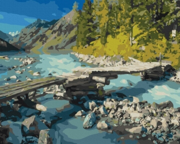 Картини за номерами Гірський місток 48x60 Brushme BS36518L
