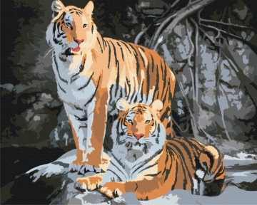 Картини за номерами Дикі тигри 48x60 Brushme BS52793L