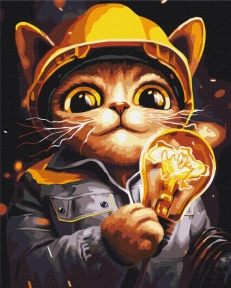 Картини за номерами Котик Енергетик ©Маріанна Пащук 48x60 Brushme BS53441L