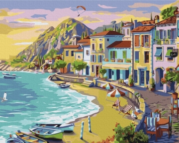 Картини за номерами Приморське містечко 48x60 Brushme BS51537L