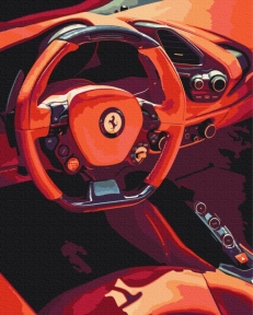 Картины по номерам За рулем Ferrari 40x50 Brushme BS52464