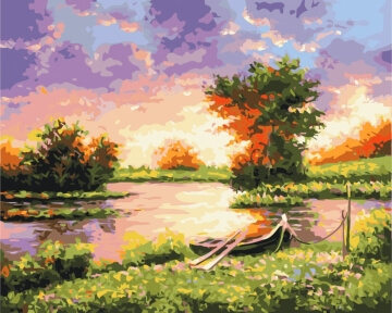 Картины по номерам Закат на озере 40x50 Brushme BS9923