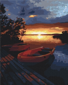 Картини за номерами Красивий захід на озері 40x50 Brushme BS21737