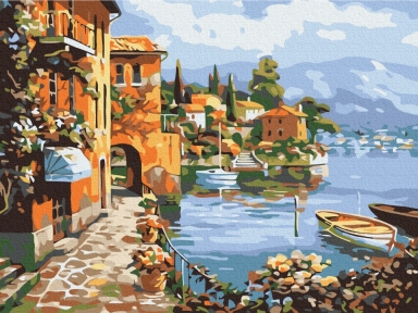 Картины по номерам Уютный приморский городок 30x40 Brushme RBS6917