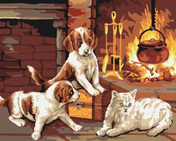 Картини за номерами Улюблені біля каміна 48x60 Brushme BS31152L