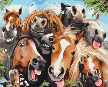 Картини за номерами Селфі конячок 40x50 Brushme BS52662