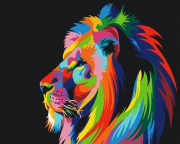 Картины по номерам Радужный царь зверей 48x60 Brushme BS3973L