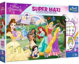 Пазл та розмальовка Щасливі принцеси 24 ел Super Maxi Trefl 41008