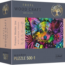 Пазл Цветной щенок 500 +1 эл фигурные деревянные элементы Trefl 20160