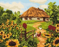 Картина по номерам Украинская хатка 40х50 Идейка KHO2280