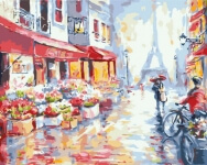 Картина за номерами Квіткова вулиця у Парижі 50 х 40 см Brushme GX7959