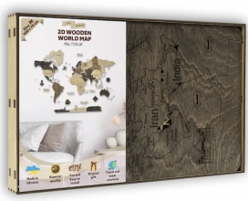 Деревяна карта світу 2D Мультиколор S 80х55 см CM009 CreatifWood