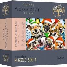 Пазл Рождественские собачки 500 +1 эл фигурные деревянные элементы Trefl 20173