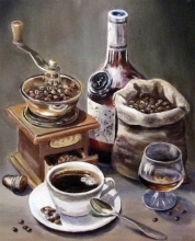 Алмазная мозаика с подрамником Американо или эспрессо 40 х 50 см My-Art  TN895