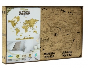 Деревянная карта мира 2D Темная S 80х55 см CM007 CreatifWood