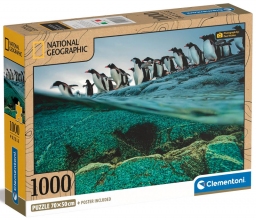 Пазл Пінгвіни Дженту поспішають до моря National Geographic Society 1000 ел. Clementoni 39730