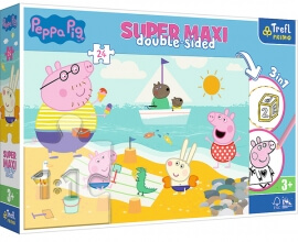 Пазл та розмальовка Пепа Щасливий день на пляжі Super Maxi Trefl