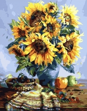 Алмазная мозаика с подрамником Букет подсолнухов на кухне 40 х 50 см My-Art  TN955