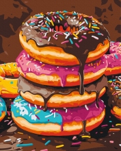 Картини за номерами Солодкі донати 40x50 Brushme BS54437