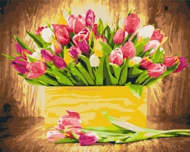 Картины по номерам Праздничные тюльпаны 48x60 Brushme BS5666L