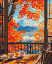 Картины по номерам Осеннее утро с видом на горы 40x50 Brushme BS54392