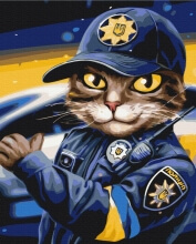 Картини за номерами Поліцейський кіт ©Маріанна Пащук 40x50 Brushme