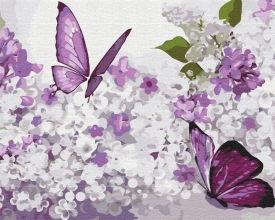 Картины по номерам Сиреневые бабочки 48x60 Brushme BS37228L