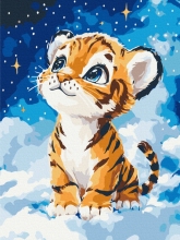 Картины по номерам Мечтательный тигренок 30x40 Brushme KBS0190