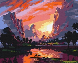 Картины по номерам Яркий закат в горах 48x60 Brushme BS51977L