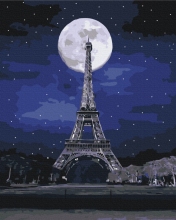 Картины по номерам Полная луна в Париже 40x50 Brushme BS43547