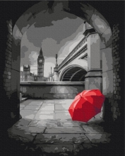 Картины по номерам Красный зонтик под Биг-Беном 48x60 Brushme BS32893L