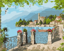 Картины по номерам Прибрежный город 48x60 Brushme BS53762L