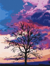 Картины по номерам Осень на фоне пурпурного неба 30x40 Brushme RBS52275