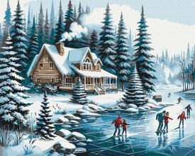 Картины по номерам Зимові канікули 40x50 Brushme BS53846