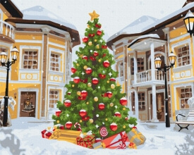 Картины по номерам Главная новогодняя красавица 48x60 Brushme BS52747L