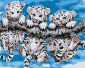 Картини за номерами Маленькі тигренята 40x50 Brushme BS29308