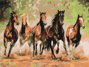 Картины по номерам Табун лошадей 30x40 Brushme RBS8288