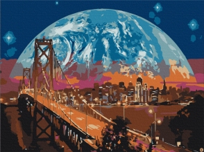 Картины по номерам Луна над Сан-Франциско 30x40 Brushme RBS8312